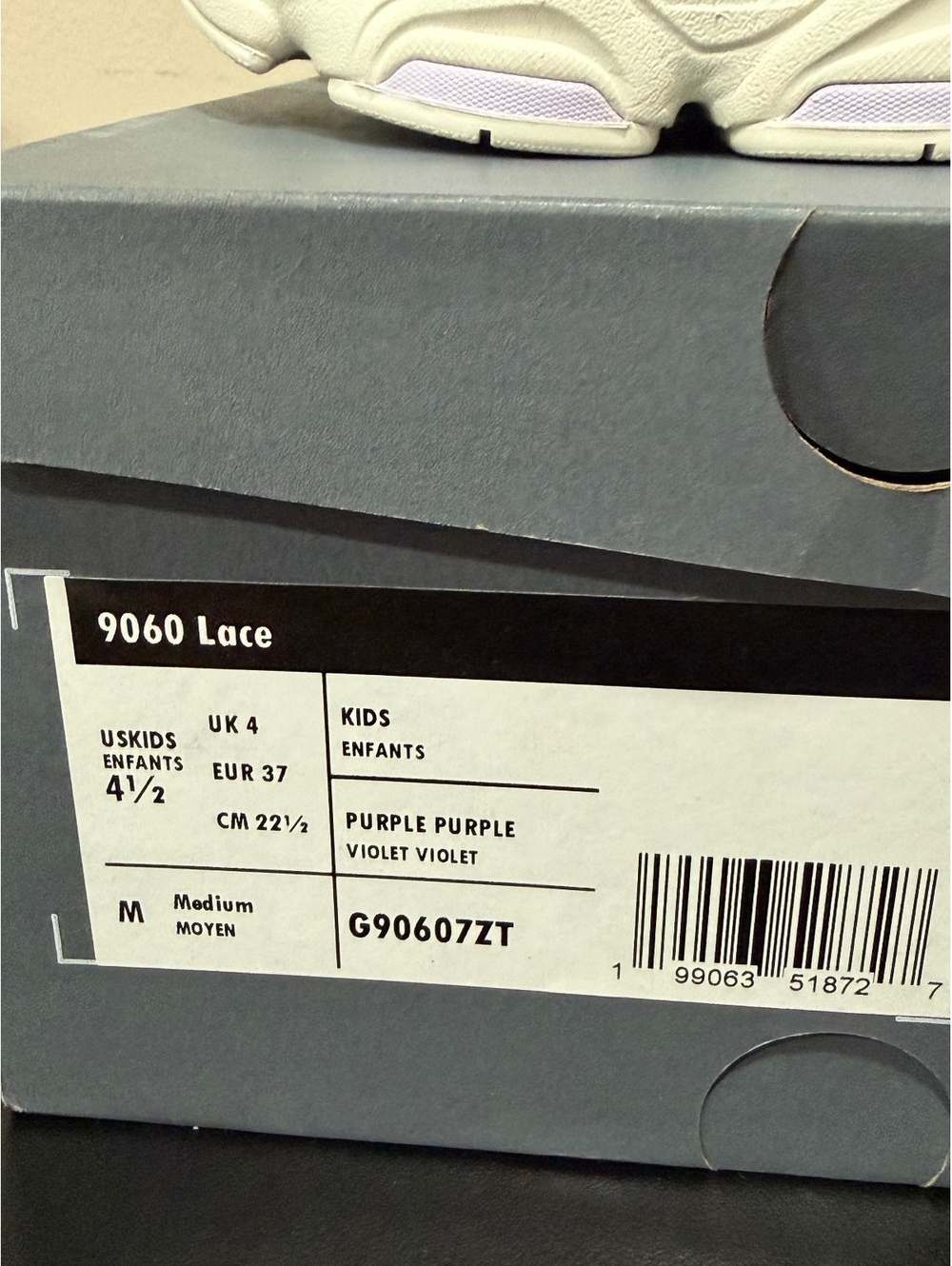 Size 4.5Y/6 Women - New Balance 9060 GS “Sea Salt Violet Crush” - Picture 6 of 6
